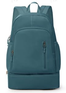Gym Backpack for Women Men, Lightweight Gym Bag with Shoe Compartment, Waterproof Sports Backpack with Wet Pocket, Peacock Blue