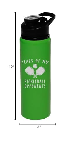 25 oz Water Bottle Sports Travel Mug Gift Tears Of My Pickleball Opponents Funny (Forest Green) - color: Forest Green