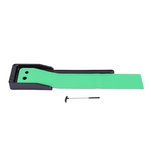 Alomejor Golf Putting Mat, Mini Putting Trainer with Automatic Ball Return Non Slip Surface for Indoor Home Office