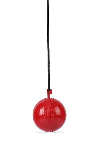 SG Synthetic I Ball with Cord Cricket Hanging Ball | Red | Standard | PVC | Unisex | Ideal for Practice | Durable Construction | Lightweight (159g) | Easy to Hang | Enhances Batting Skills