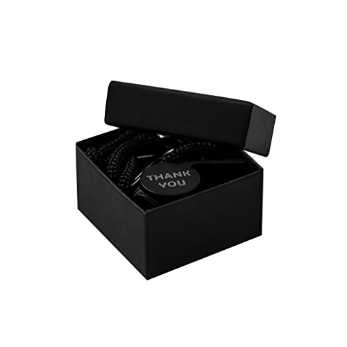 4 Pack Stainless Steel Lanyard Whistle Gift for Coach With A Word "A Great Coach is Hard to Find and Impossible to Forget,Thank You Coach Gift",Loud Crisp Sound Whistles With 4 Gift Box. (Black)