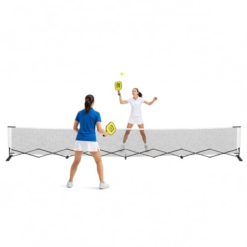 Generic Retractable Net 22FT Portable Net System with Steady Metal Frame Free Assembly & Carry Bag for Backyards Driveways and Garages