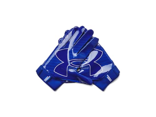 Under Armour F9 Nitro Football Gloves - color: (400) Royal / Capri / Metallic Silver, size: X-Large