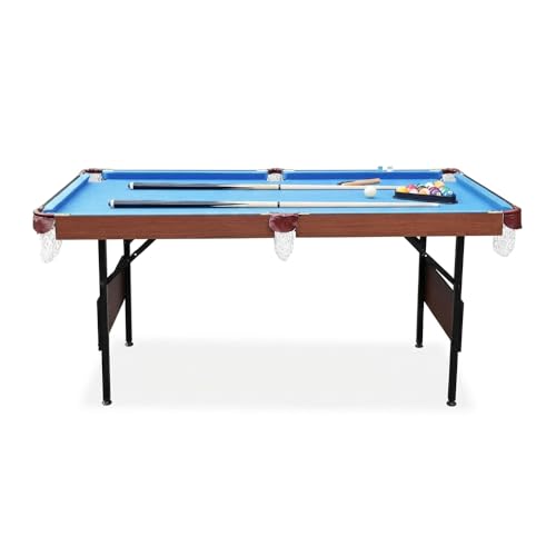 RACK Crux 55-inch Folding Billiard/Pool Table – Portable, Space-Saving Foldable Design - style: Blue 3-in-1 Multi Game