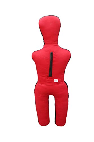 Kids Jiu Jitsu Grappling Dummy Kick Throwing Boxing Practice Dummies for Youth (4 FT 48 in) UNFILLED, None, Red and Black