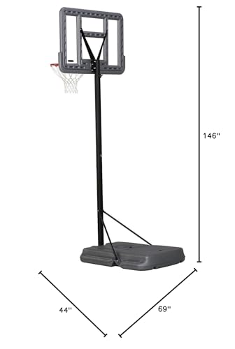 Lifetime 90690 Portable Basketball System, Gray, 44" Polycarbonate Backboard