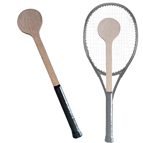Almencla Wooden Tennis Spoon Sweet Trainer Tennis Racket Practice Batting Accurately Tennis Pointer Improve Responsiveness for Outdoor Indoor-Good Control