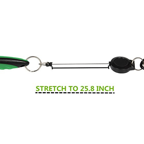 Yoport® Golf Club Brush and Club Groove Cleaner 2 Ft Retractable Zip-line Aluminum Carabiner, Lightweight and Stylish, Ergonomic Design, Easily Attaches to Golf Bag - color: Green+black