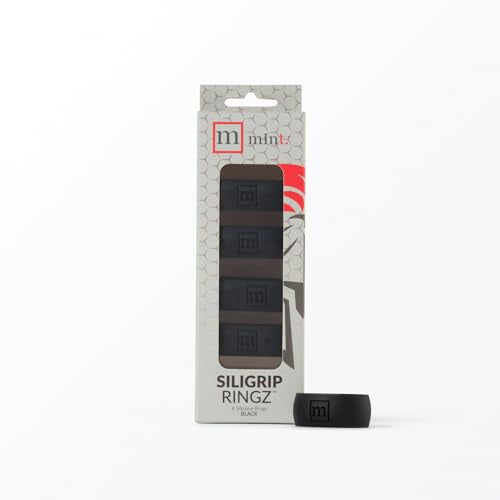 Siligrip Ringz Racket, Non-Slip Silicone Pickleball Paddle Grip Bands, Vibration Dampening Overgrip Alternative for Pickleball, Padel, Tennis, Badminton & Squash, 4 Pack - color: Black