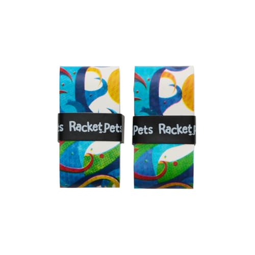 Racket Pets Kids Tennis Racket Dampener & Matching Overgrip Tape, Performance Shock Absorbing Dampener for Tennis Racket & Fun Animal Print Tennis Wrap Grip Tape - style: Sea Turtle
