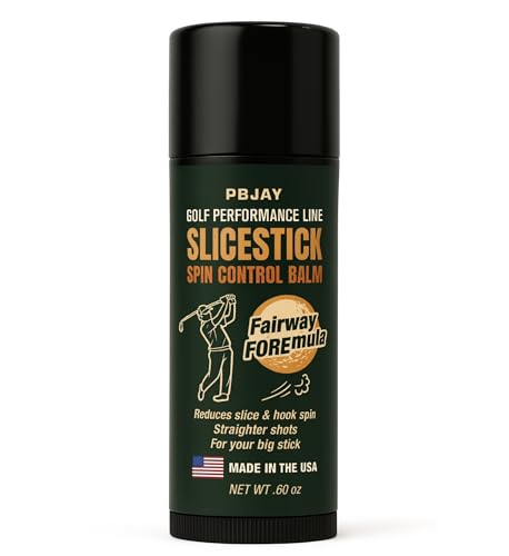 PBJay Slicestick Golf Club Balm Anti Slice and Anti Hook Formula Reduces Side Spin for Straighter Drives and Better Accuracy Clean Easy Application for Drivers Woods and Hybrids
