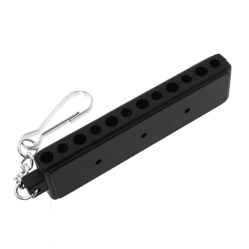 3PCS Black Golf Tee Holder Golf Tee Organizer with Hook Holds 12 Golf Holes 3 Ball Marker Holes 3.94x0.94 Inches Black