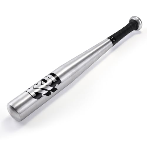KRUI Aluminum Baseball Bat, 18 Inch Self Defense Bat, Lightweight Bat for Tire Checker, Fish, Keeps in Home, Car, Backpack for Self Defense - color: silver