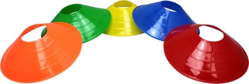 BlueDot Trading High Visibility Disc Cones for Sports, Agility Training, Soccer, Football, Field Cone Markers for Adults or Kids, Blue, Quantity 100-Pack