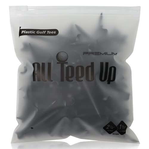 All Teed Up Premium Plastic Golf Tees - Black- 2.75 & 1.5 Inch Plastic Combo Pack - color: Black, style: 2.75/1.5 Inch Plastic