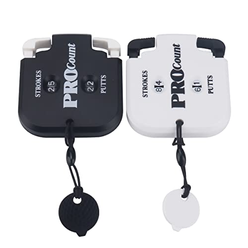 SEACLOUD 2PCS Mini Golf Tally Counter Clicker Turning Technology up to 99 Score Stroke Counter Strike up for Golf Game - style: B2+W2