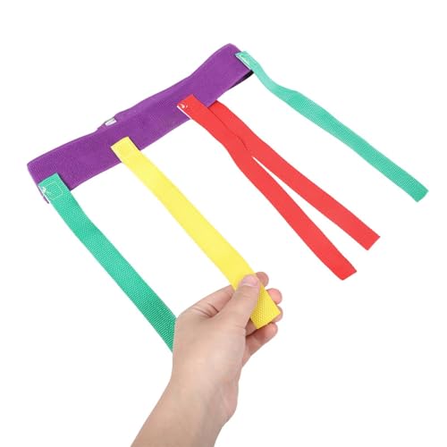 5pcs Catch Tail Game Belt Set: Youth Flag Football Belt for Training - Tear-Resistant & Hook and Loop 5 Tails - Catching Straps for Field Day, Soccer Training