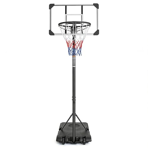 Portable Basketball Hoops Outdoor Adjustable Height Basketball Goal for Kids Youth Adults in Backyard/Basketball Court/Garage/Indoor Shatterproof Backboard Canasta De Basketball