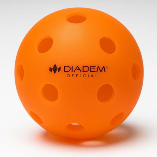 Diadem Indoor Pickleball Balls | USAPA Approved Tournament Indoor Ball, 26-Hole One-Piece Mold, True Bounce & Durable Plastic, Ideal for Hardwood, Tennis Court, Concrete