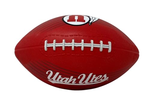 Rawlings NCAA Downfield Youth Size Football with 5X HD Grip, Utah Utes, One Size, Team Colors