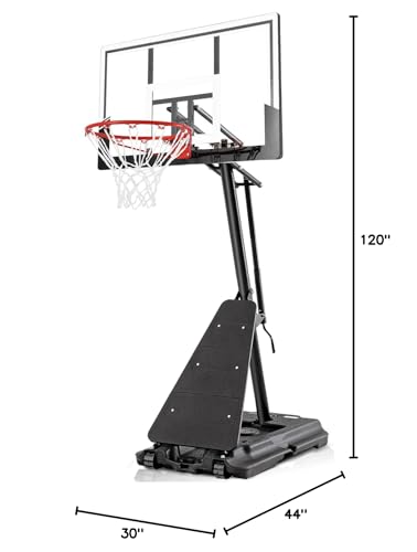 BACKYARD BLITZ Basketball Hoop, 44&48IN&54IN Backboard Portable Basketball Goal System, 10FT Hand-Crank Adjustable Basketball Hoops Outdoor - size: 44in Backboard