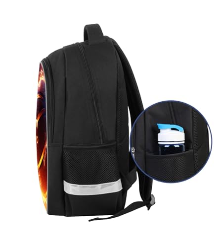 Basketball Kids Backpack for Boys and Girls, Middle School and Elementary Kids Sports Bookbag, Polyester, 23 Liters, Bottle Holder with Double Zippers, Giftable Lightweight Back Pack - color: A3-bookbag-basketball