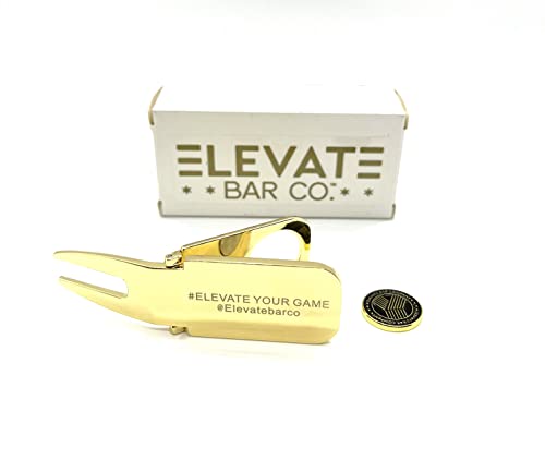 Multi-Use Magnetic Golf Club Holder, Golf Divot & Marker Tool - color: Gold