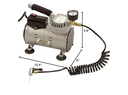 Champion Sports Electric Ball Inflator – Quiet High-PSI Air Compressor & Ball Pump for Sports Balls, 110–120V AC - size: 1/8 HP - 60 PSI (Ultra Quiet)
