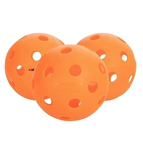 Onix Popular Fuse Indoor Pickleball Balls are Ready to Play Immediately Out of The Box - The Balls Offer Superior Balance and a consistent Feel. 3 Pack – Orange