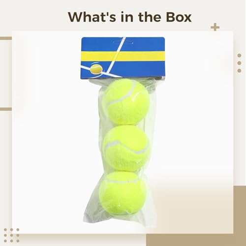 Training Tennis Balls 3 Pack, All Court Play, Improved Bounce, 2.1 oz Weight, Long-Lasting Fiber Felt, 2.6 in