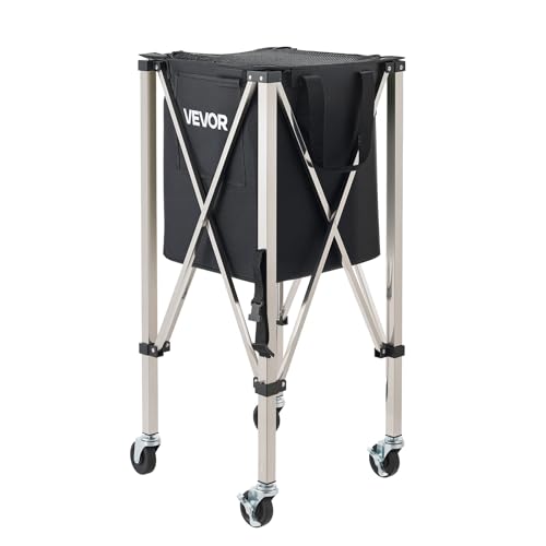 VEVOR Tennis & Pickleball Hopper Holds 200/175/150/120 Balls, 3-in-1 Tennis Foldable Pickleball Basket Cart for Easy Installation, Storage Bag for Tennis Training & Teaching - style: 200 Balls