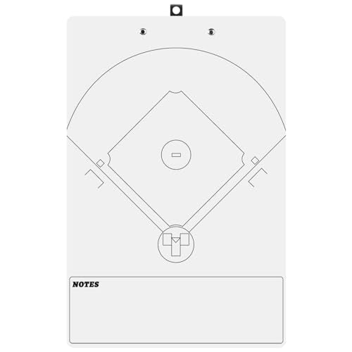 Baseball Coaches Clipboard, White Double-Sided Dry Erase Coach Clipboard, Softball Whiteboard for Coaches, Lineup White Board with Marker for Coaches Gift