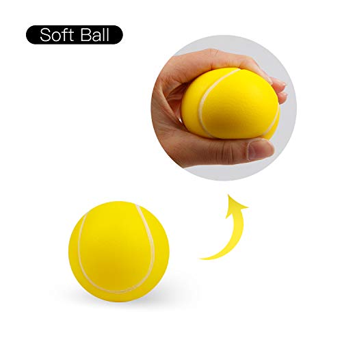 Kids Tennis Racket,17 Inch Plastic Tennis Racket with 2 Soft Balls,2 Tennis Balls and 4 Shuttlecocks for Kid,Toddler Outdoor/Indoor Sport Play
