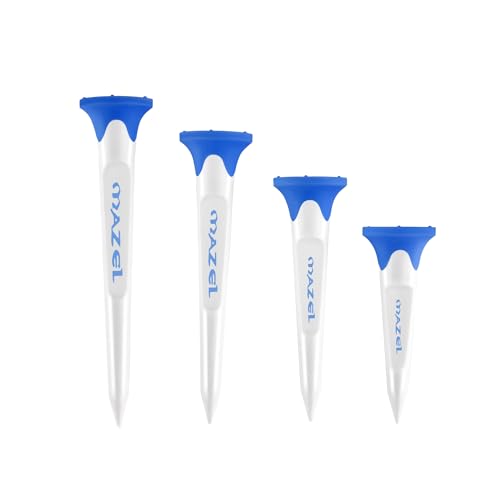 MAZEL Plastic Golf Tees 8 Pack|Excellent Durability and Stability Plastic Tees with 5 Prongs,Reduces Friction & Side Spin - color: Dark Blue