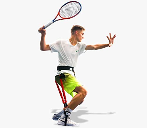 VPX Tennis Swing Trainer Increases Power, Exit Ball Velocity, Shot Accuracy, & Serve Speed, Improves Forehand, Backhand, Slice, & Compression Racket Torque, For Men, Women, Boys, Girls, & Kids - size: Waist SML (20"-30"), style: Height SML (Up to 5'3")