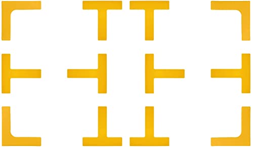 Court Lines Marker Kit Throw Down Markers Create Your Own Mini Pickleball Tennis Court (Yellow T L Shape)