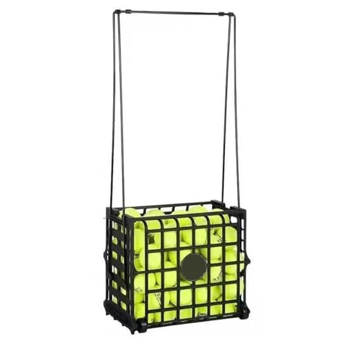 Portable Tennis Balls Hopper with Wheel - 75 Tennis Balls Capacity,Tennis Ball Retriever Basket Carrier Gatherer Picker Hopper Container ,Easy-Roll Design for Practice & Training