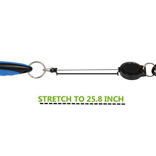 Yoport® Golf Club Brush and Club Groove Cleaner 2 Ft Retractable Zip-line Aluminum Carabiner, Lightweight and Stylish, Ergonomic Design, Easily Attaches to Golf Bag - color: Blue+black