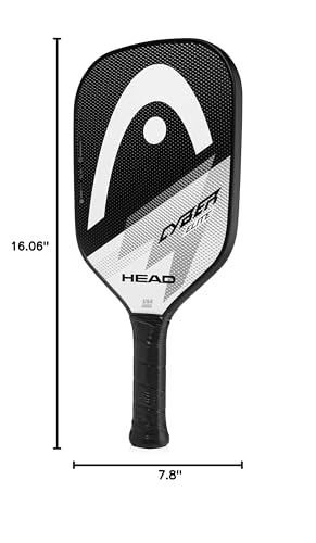 Head Cyber Elite Pickleball Paddle, Fiberglass Surface, Black/White Color, Beginning to Intermediate Levels