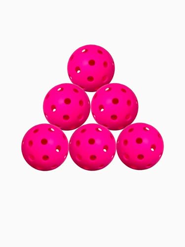 Honeycomb Pickle Balls Outdoor 40 Holes - Durable High Hard Fast Bounce USAPA Approved - True Flight Tournament Pickle Ball - 6Pack - Accessories for Sports&Entertainment Play