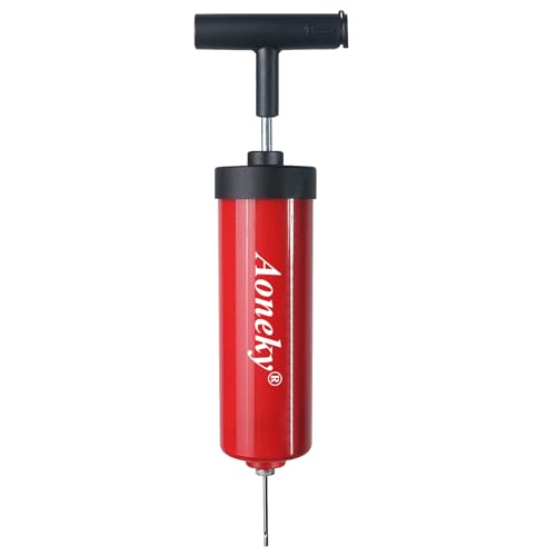 Aoneky Mini Hand Pump for Sports Balls - Portable Air Pump with Needle Storage, Compact Design for Basketball, Soccer, Football, Volleyball | Needle Included