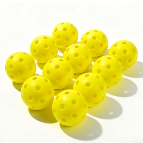Boostar Pickleball Balls, Yellow, 74mm Diameter, 27g Lightweight, 26 Holes, Premium PE Plastic, Indoor and Outdoor Use, 12 Pack