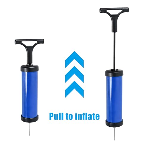 Luwint Ball Pump Manual Portable - Hand Blower Air Pumper for Soccer Basketball Volleyball Balloon, Sport Balls Inflator Pumping with 2 Needles 2 Nozzle 1 Extension Hose