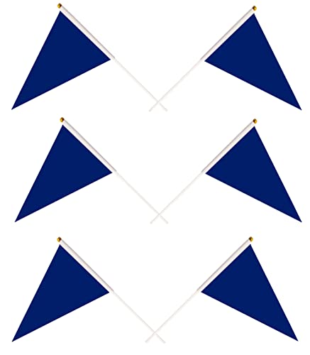 50 Pack Dark Blue Pennant Small Mini On Sticks,Hand Held Solid Dark Blue Pennant Graffiti Flag,Party Events Celebration,School,Grand Opening,Kids Birthday,Sports Clubs,Flower Pot - color: Dark Blue
