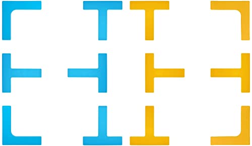 Court Lines Marker Kit Throw Down Markers Create Your Own Mini Pickleball Tennis Court (Blue-Yellow T L Shape)