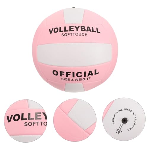 Soft Touch PU Volleyball for Indoor Training and Official Matches Ball with Control and Stability Eye-catching Pink and White Design for Sports Equipment