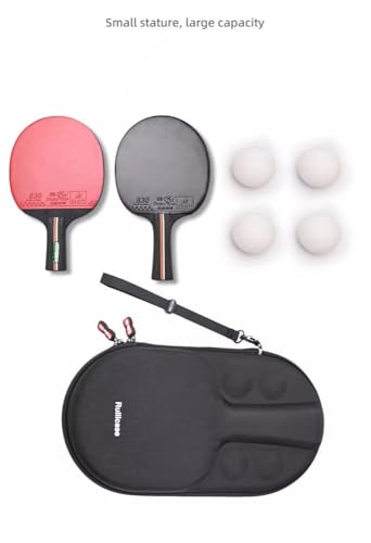 Table Tennis Equipment Carrying Case for Ping Pong Paddles/Table Tennis Paddles, Fits for 2 Paddles and 4 Balls, Black