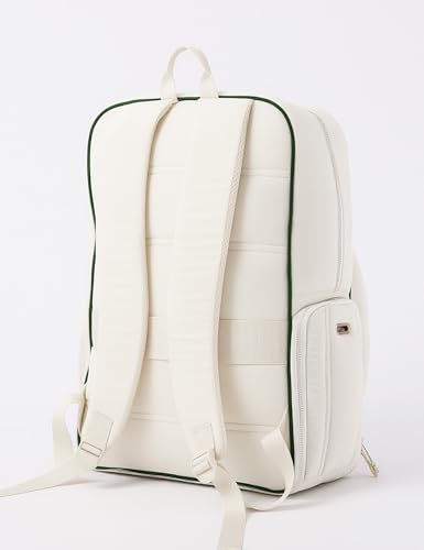 Quilted Tennis Bag for Women Men- Large Tennis Backpack Holds 2 Rackets with Ventilated Shoe Compartment & Wet Pocket - color: Beige