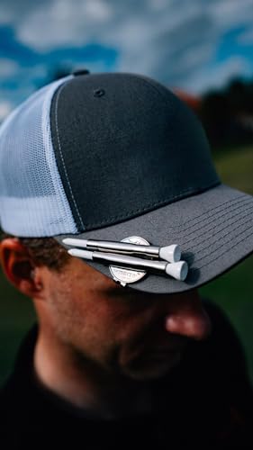 The Tee Clip®: USA Made | Magnetic Golf Tee Holder | Double Barrels for 2 Tees, Ball Marker, Putting Alignment Tool, Divot Fixer