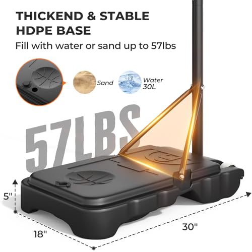 Yohood Kids Basketball Hoop, 3.6-7 FT Height Easy Adjustable, Portable Basketball Hoop Outdoor Indoor for Kids/Teens/Youth, 30" Backboard